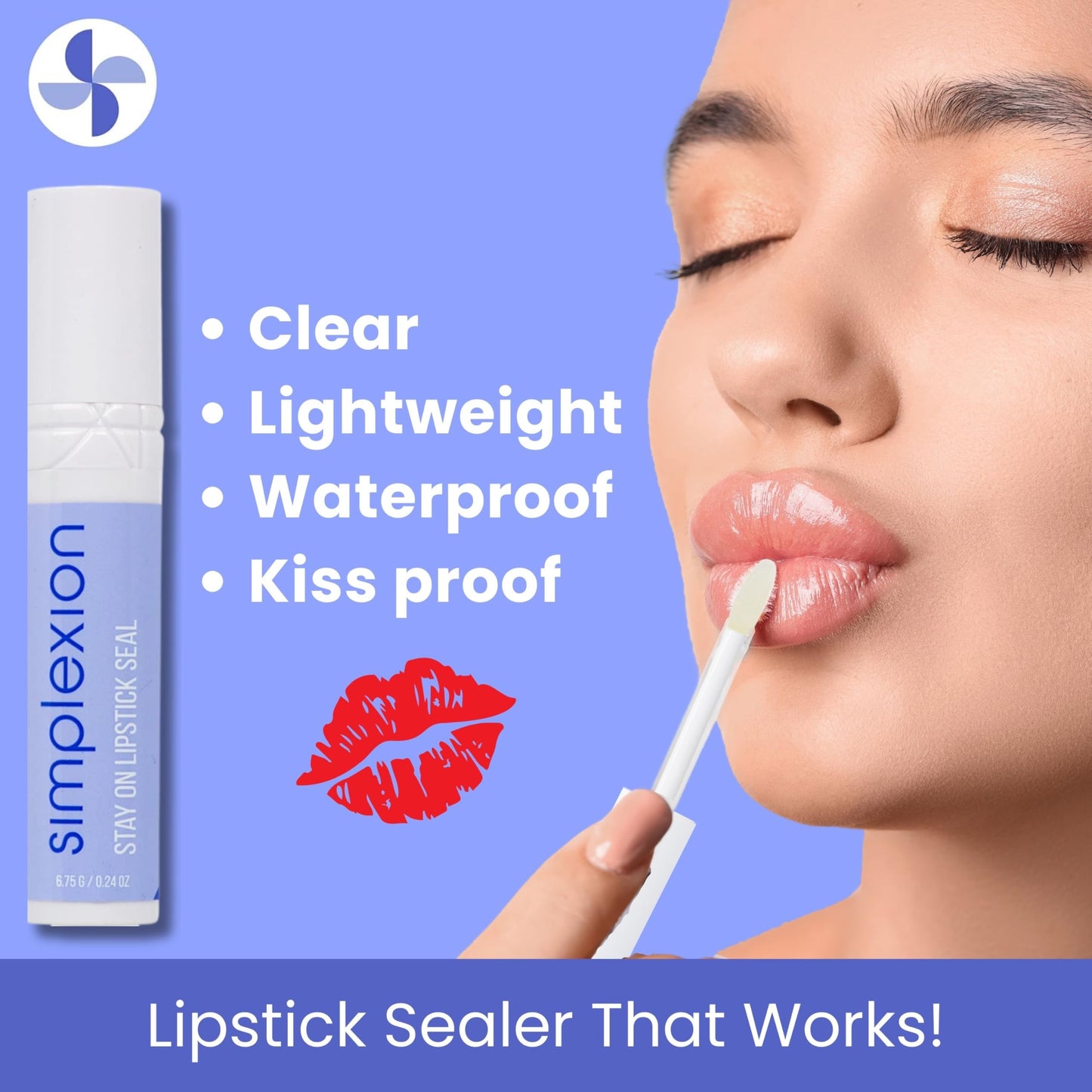 Simplexion Stay On Lipstick Seal – Clear, Transfer-Proof Lip Color Lock