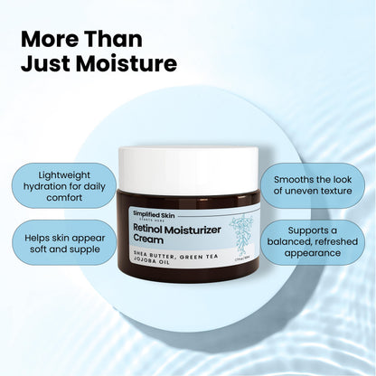 Simplified Skin Retinol Cream for Face (2-Pack) – 2.5% Retinol Moisturizer with Hyaluronic Acid for Fine Lines, Firming & Collagen Support – 1.7 oz