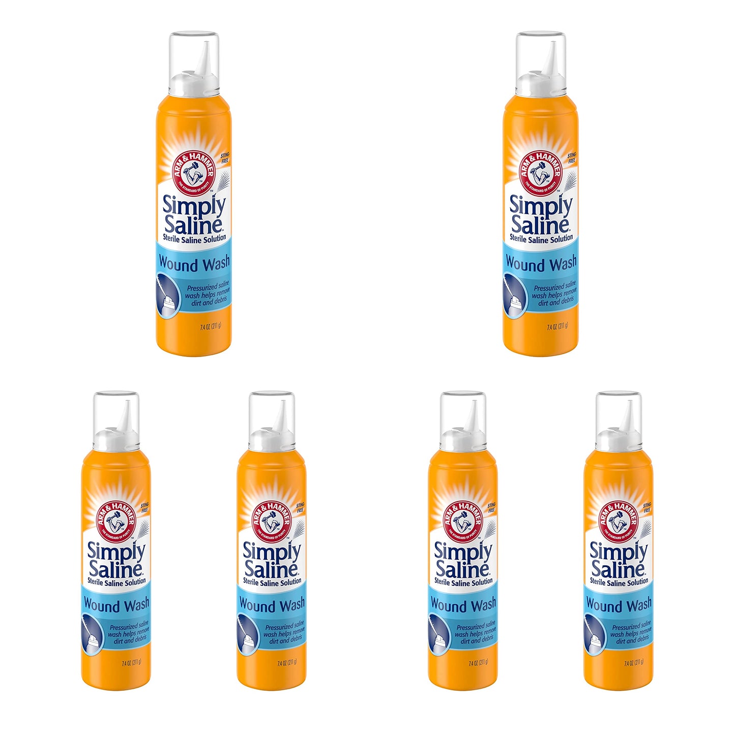 Simply Saline Wound Wash 7.4 oz Can – Continuous Spray, Gentle Cleansing (6 Pack)