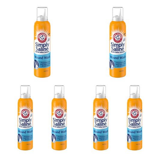 Simply Saline Wound Wash 7.4 oz Can – Continuous Spray, Gentle Cleansing (6 Pack)