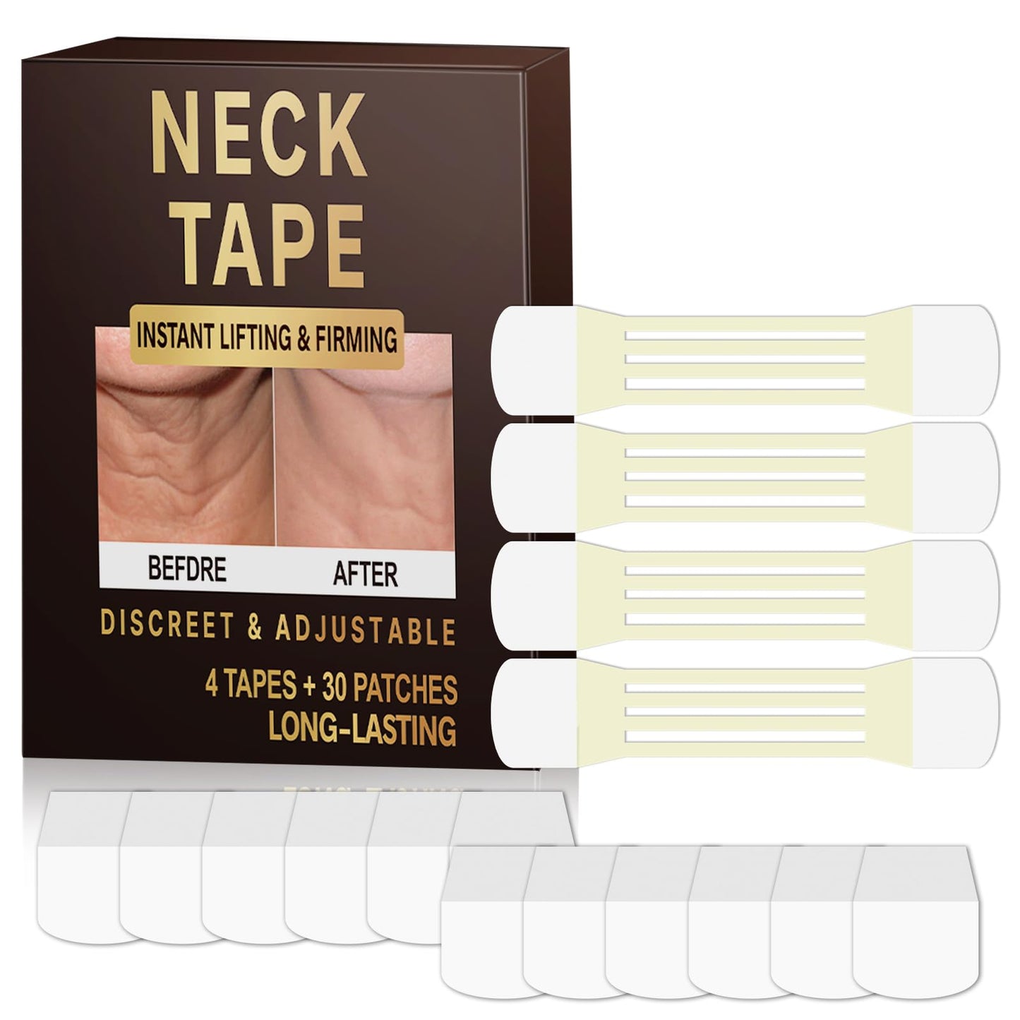 sinBron Neck Tape Lifting Invisible – 30 Patches Instant Neck Lift