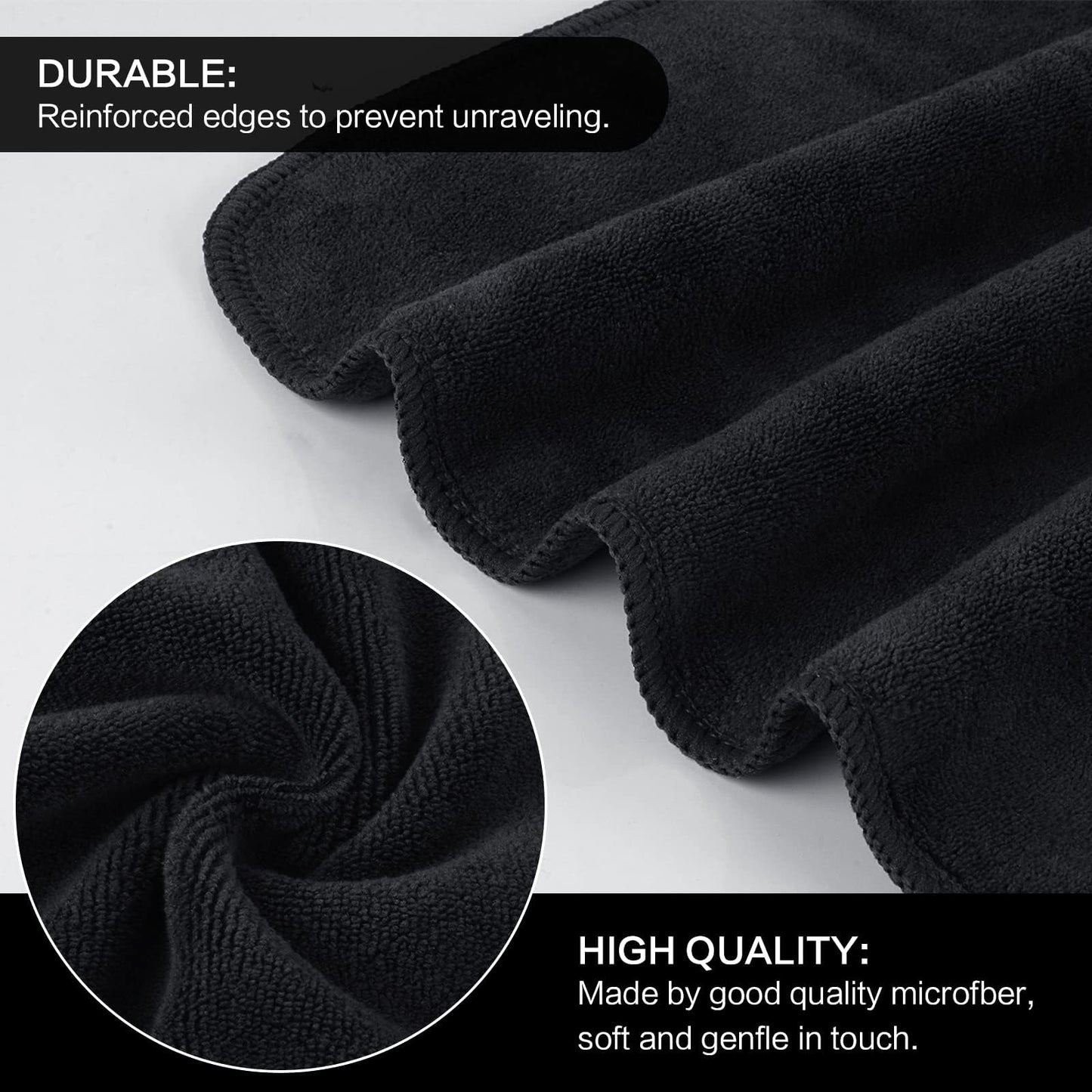 SINLAND Microfiber Facial Cloths – Fast Drying 12x12 Washcloths for Gentle Makeup Removal
