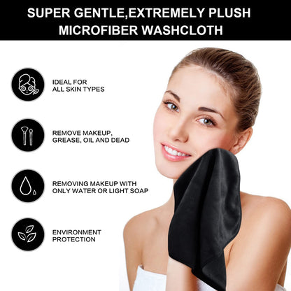 SINLAND Microfiber Facial Cloths — Fast-Drying, Absorbent 12x12 in Makeup Remover Washcloths