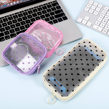 Sinzip 4-Piece Mesh Zipper Pouch Set | See-Through Nylon Travel & Makeup Bags