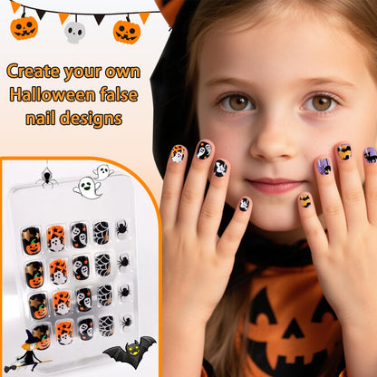 SIUSIO 6 Pack Kids Press-On Nails – Pre-glue Rainbow Gradient Full Cover Nails