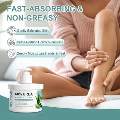 60% Urea Foot Cream with 2% Salicylic Acid – Overnight Heel Repair