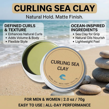 Skaal Curling Sea Clay – High Hold, Low Shine Styling Clay for All Hair Types (2 oz)
