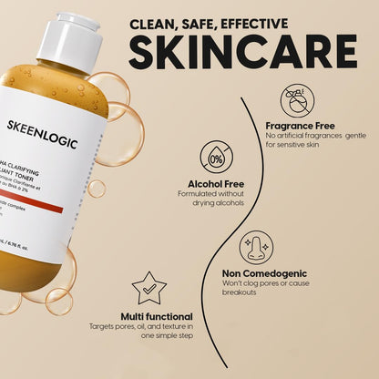 Skeenlogic 2% Salicylic Acid BHA Serum + Toner – Face & Body, Minimize Pores & Dark Spots
