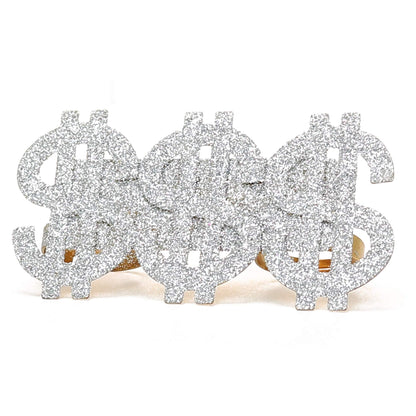 Skeleteen Dollar Sign Costume Ring – 3-Finger Gangster Ring (Adjustable)