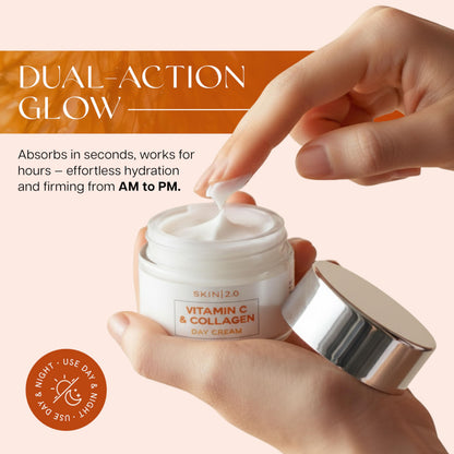Skin 2.0 Vitamin C & Collagen Day & Night Moisturizer – Vegan K-Beauty Duo