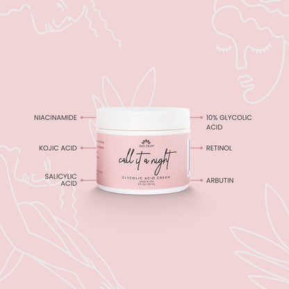 Skin Deva Glycolic Acid Night Cream – Brightens, Even Tone, Reduces Pores