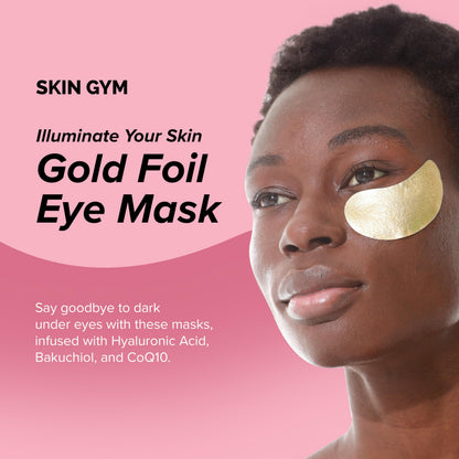 SKIN GYM Gold Foil Eye Mask 5 Pack – Hydrating Brightening Under-Eye