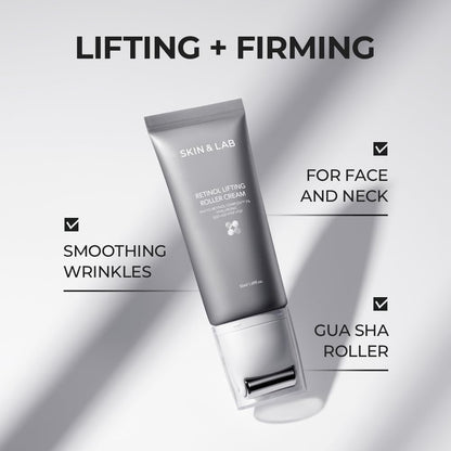 SKIN&LAB Anti-aging Rollers Duo Set – Bakuchiol Eye Serum & Retinol Lifting Roller | Korean Vegan Gift Set