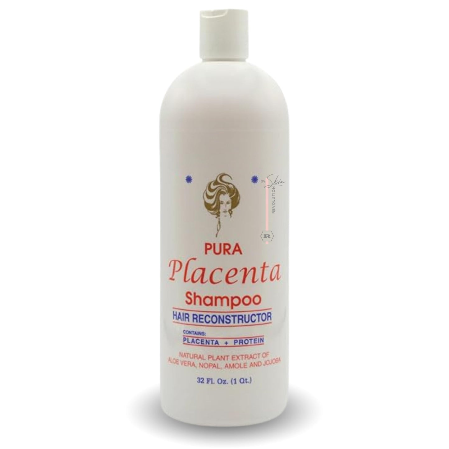 Skin Revolution Cabellina Pura Placenta Reconstructor Shampoo with Proteins, Keratin Amino Acids & Natural Oils – 32 oz