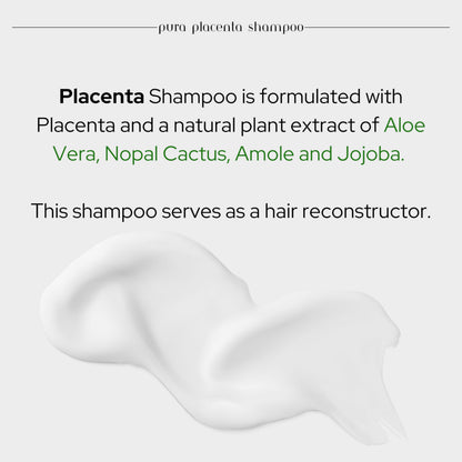 Skin Revolution Cabellina Pura Placenta Reconstructor Shampoo – 32 fl oz (2 Count) with Proteins, Keratin Amino Acids & Natural Oils