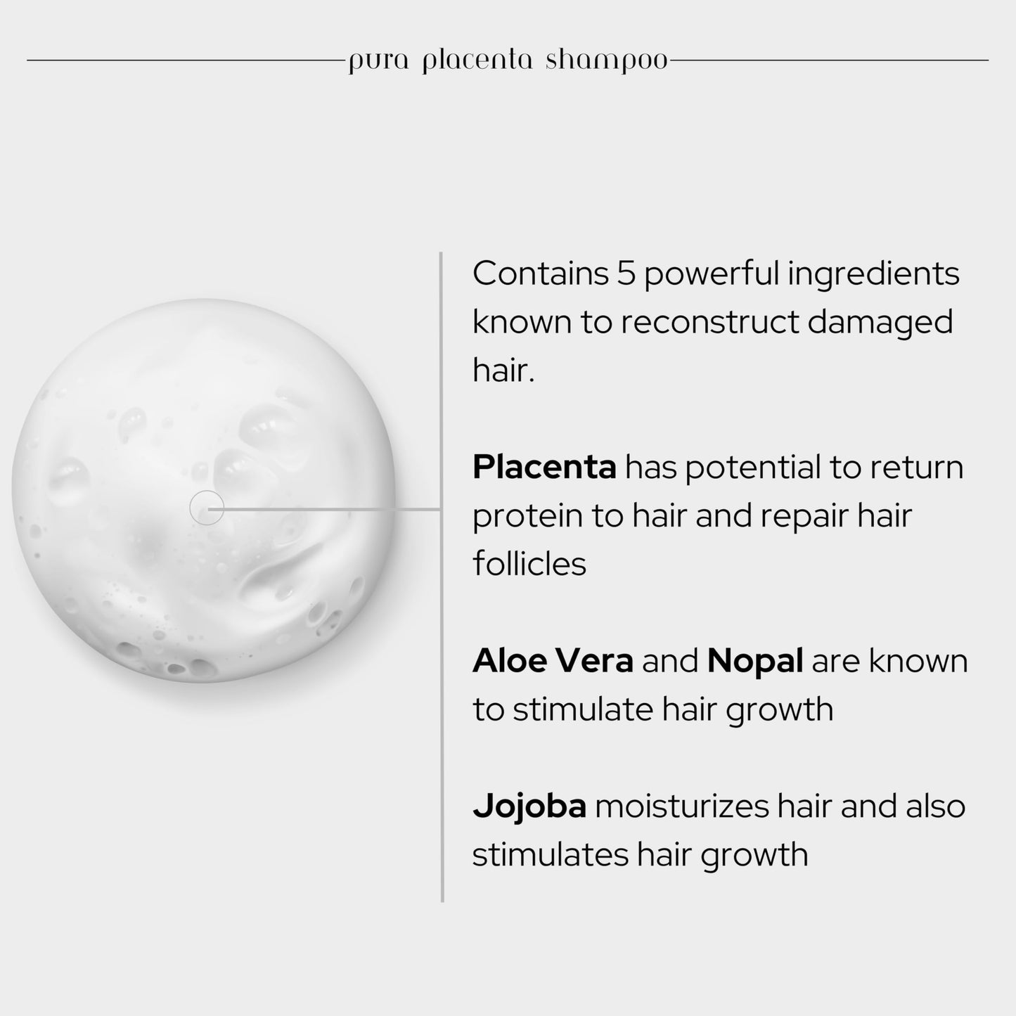 Skin Revolution Cabellina Pura Placenta Reconstructor Shampoo with Proteins, Keratin Amino Acids & Natural Oils – 32 oz