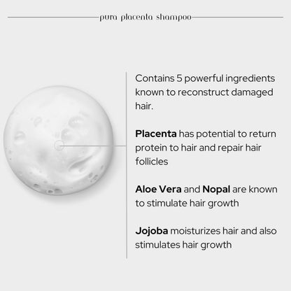 Skin Revolution Cabellina Pura Placenta Reconstructor Shampoo with Proteins, Keratin Amino Acids & Natural Oils – 32 oz