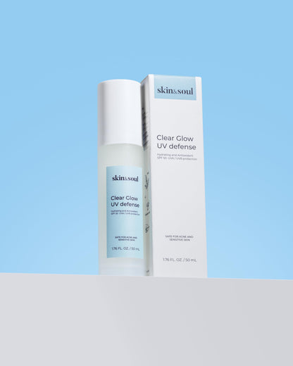 Skin & Soul Clear Glow SPF 50 – Lightweight Hydrating Sunscreen with Vitamin C