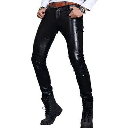 Men’s Skin Tight Leather Motorcycle Pants