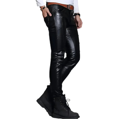 Men’s Skin Tight Leather Motorcycle Pants