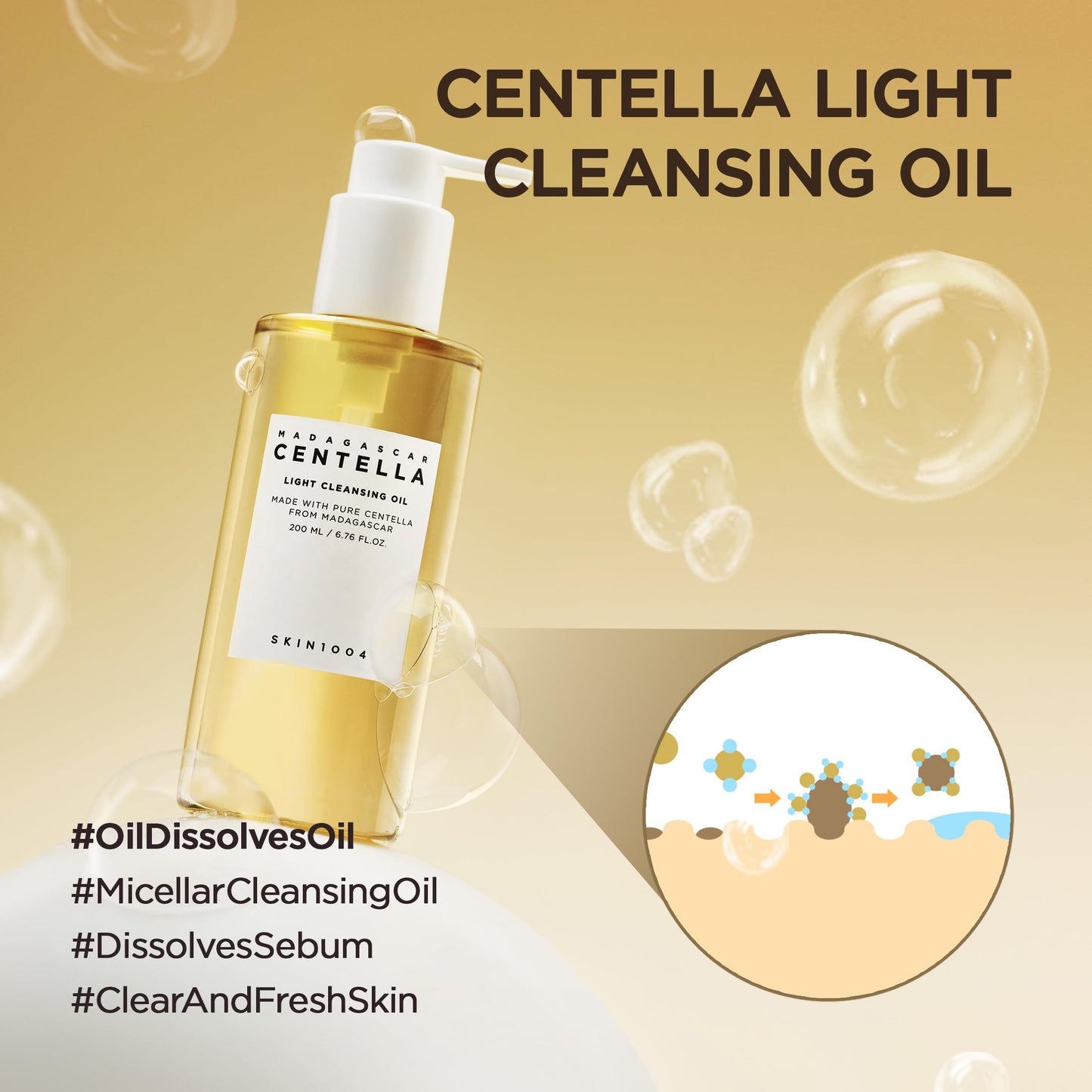 SKIN1004 Madagascar Centella Light Cleansing Oil 200ml – Gentle Face Cleanser