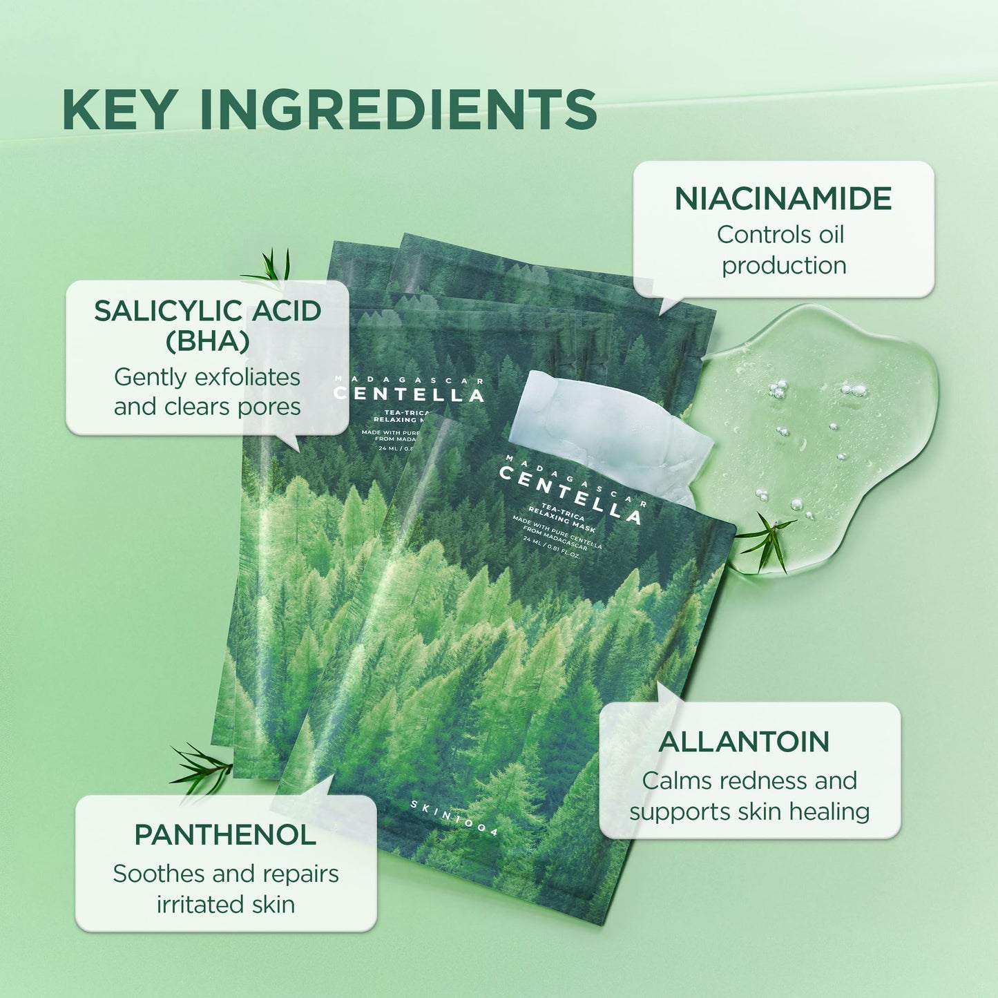 SKIN1004 Tea-Trica Relaxing Mask (5ea) | Pore-Clarifying Sheet Mask