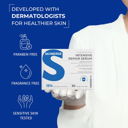 SKINERSE Intensive Repair Serum — 15% Hyaluronic Acid for Sensitive Skin