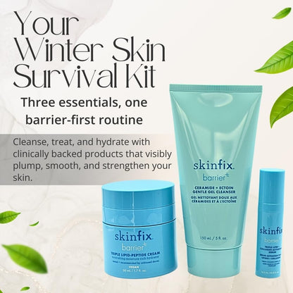 Skinfix The Barrier Bundle Set – Hydration + Plumping Gel Cleanser, Niacinamide Serum, Triple Lipid-Peptide Cream