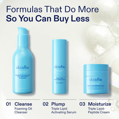 Skinfix Nourishing Cleanse + Moisturize Set with Hyaluronic Acid — Mini Foaming Oil Cleanser + Cream | Vegan & Cruelty-Free