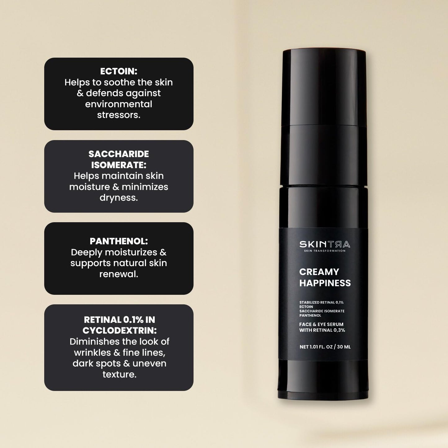SkinTra Creamy Happiness: Advanced Retinal Emulsion 0.1% Encapsulated – 30 ml