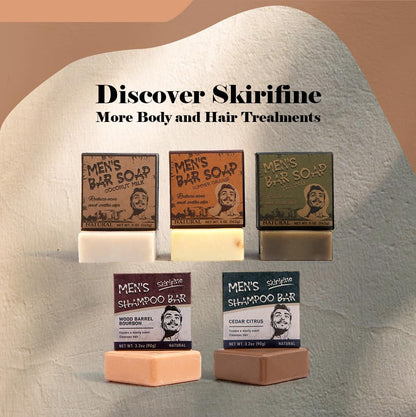 SKIRIFINE Shampoo Bar for Men – Cedar Citrus Scent, Quick Lather, Travel-Ready 3.2oz