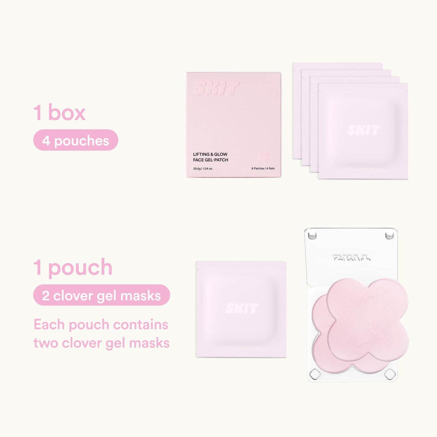 Skit Clover Collagen Hydrogel Patch – Glass Skin Glow & Firming with 7-Collagen Complex