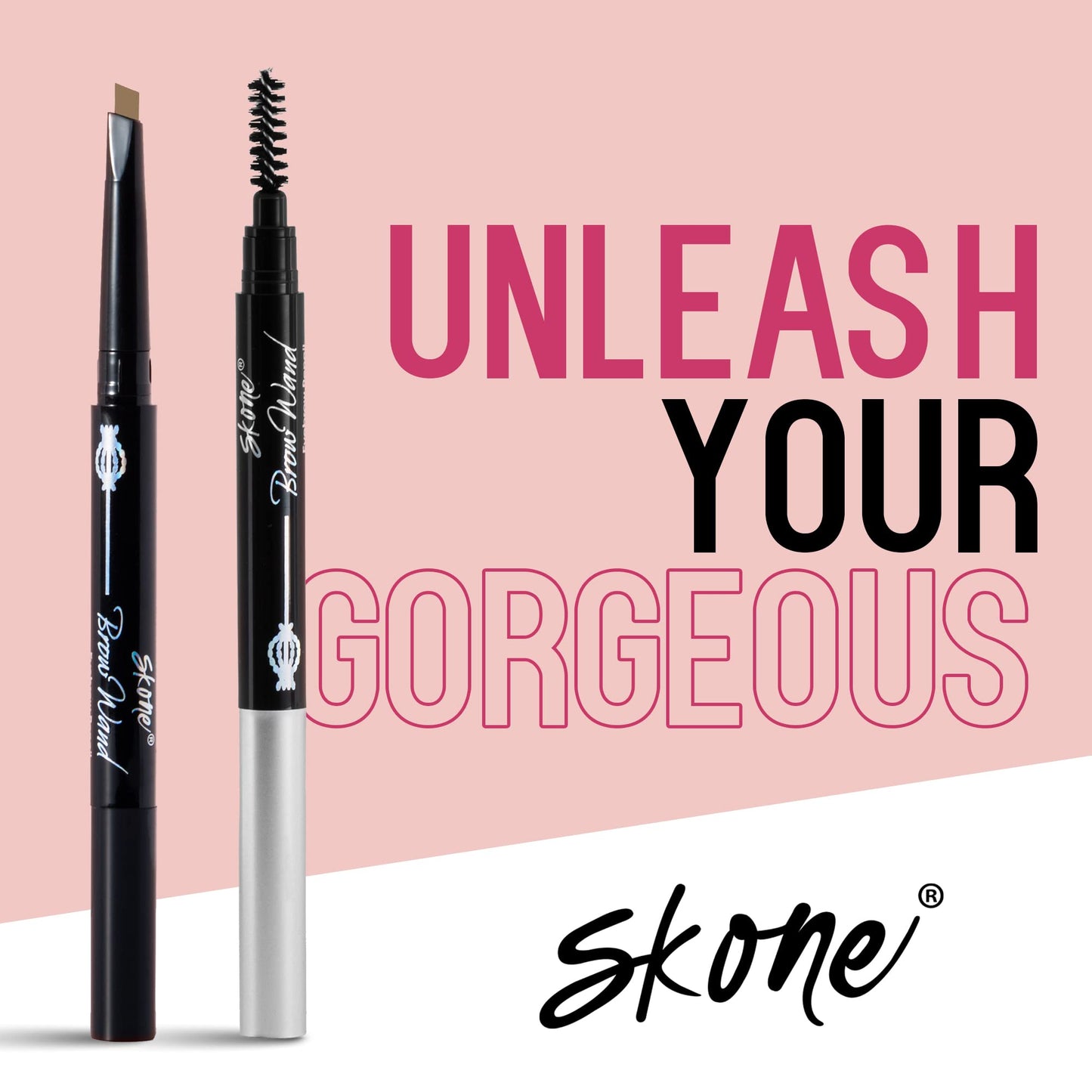 Skone Brow Wand Pencil with Brush – Creamy Chai for Gray Hair, Waterproof