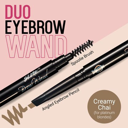 Skone Brow Wand Pencil with Brush – Creamy Chai for Gray Hair, Waterproof
