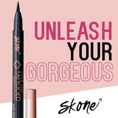 Skone Insanely Intense Tattooed Eyeliner Pen – Hunter Green, Waterproof & Smudge-Proof (0.07 oz)