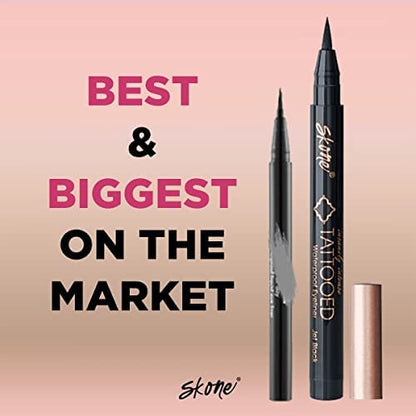 Skone Waterproof Liquid Eyeliner – Long-Lasting, Smudge-Proof Jet Black with Felt Tip