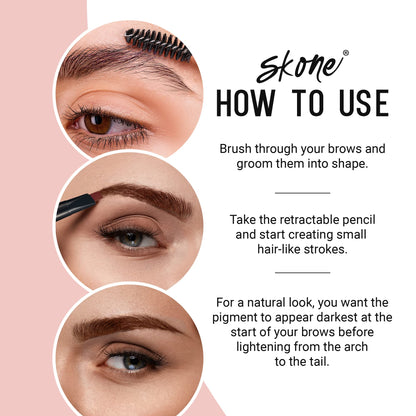 Skone Brow Wand Original: Waterproof Dual-Sided Eyebrow Pencil in Cinnamon for Redheads