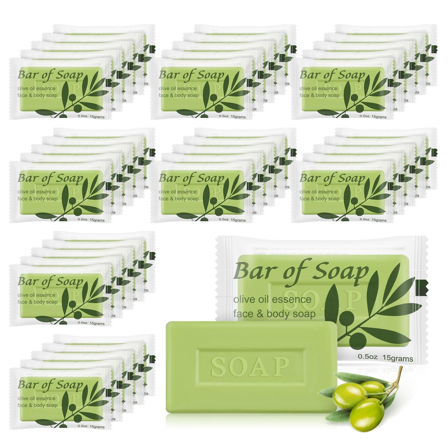 Skourvut Bulk Bar Soap – Olive Oil Mini Bars, 60-Pack for Hotels & Events