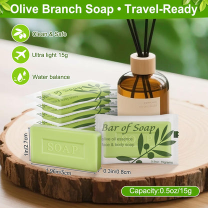 Skourvut Bulk Bar Soap – Olive Oil Mini Bars, 60-Pack for Hotels & Events