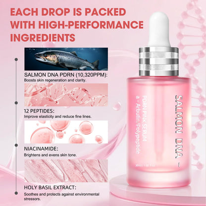 SKSOYT Pink Peptide 12 PDRN Serum – Salmon DNA, 12 Peptides + Niacinamide, 30ml