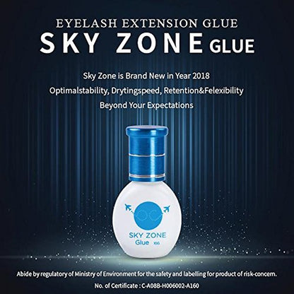 Sky Zone Eyelash Extension Glue 5ml — Fast 1-2s Drying, 6-7 Weeks Retention, Latex & Formaldehyde Free