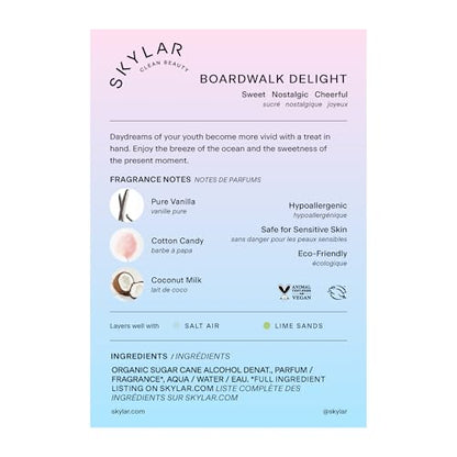 Skylar Boardwalk Delight Eau de Parfum – Clean, Hypoallergenic & Vegan for Women & Men