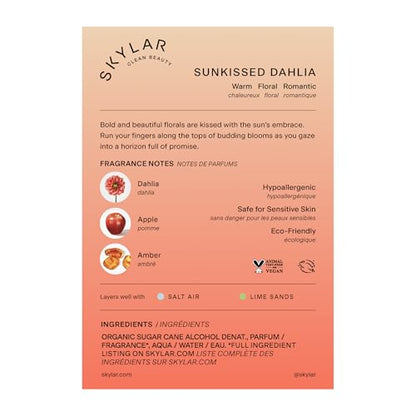 Skylar Sunkissed Dahlia EDP | Hypoallergenic, Clean Vegan Floral – 50 mL