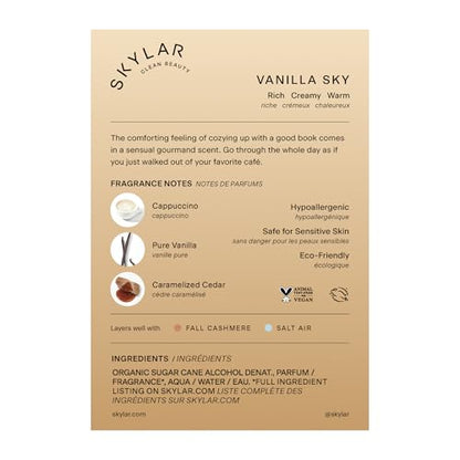 Skylar Vanilla Sky Eau de Parfum – Hypoallergenic, Clean & Vegan (50 mL / 1.7 fl oz)