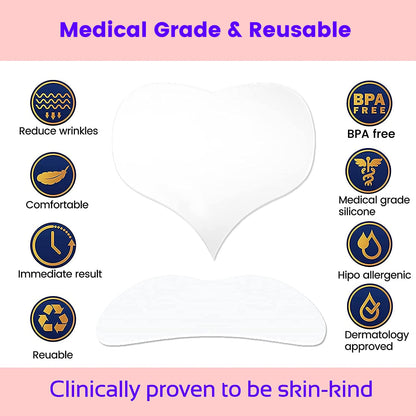 Skywee Anti-Wrinkle Chest Pad & Neck Patch – Reusable Medical-Grade Silicone (Set of 2)