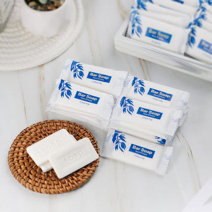 SLequipo Mini Soap Bars — 50-Pack Bulk, Individually Wrapped Travel-Ready Soaps