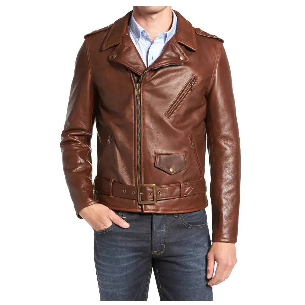 Men's Slim Fit Moto Leather Jacket – USA Style