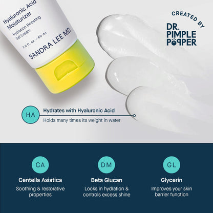 SLMD by Dr. Pimple Popper Hyaluronic Acid Face Moisturizer – 2 oz, Lightweight, Oil-Free Hydration for All Skin Types