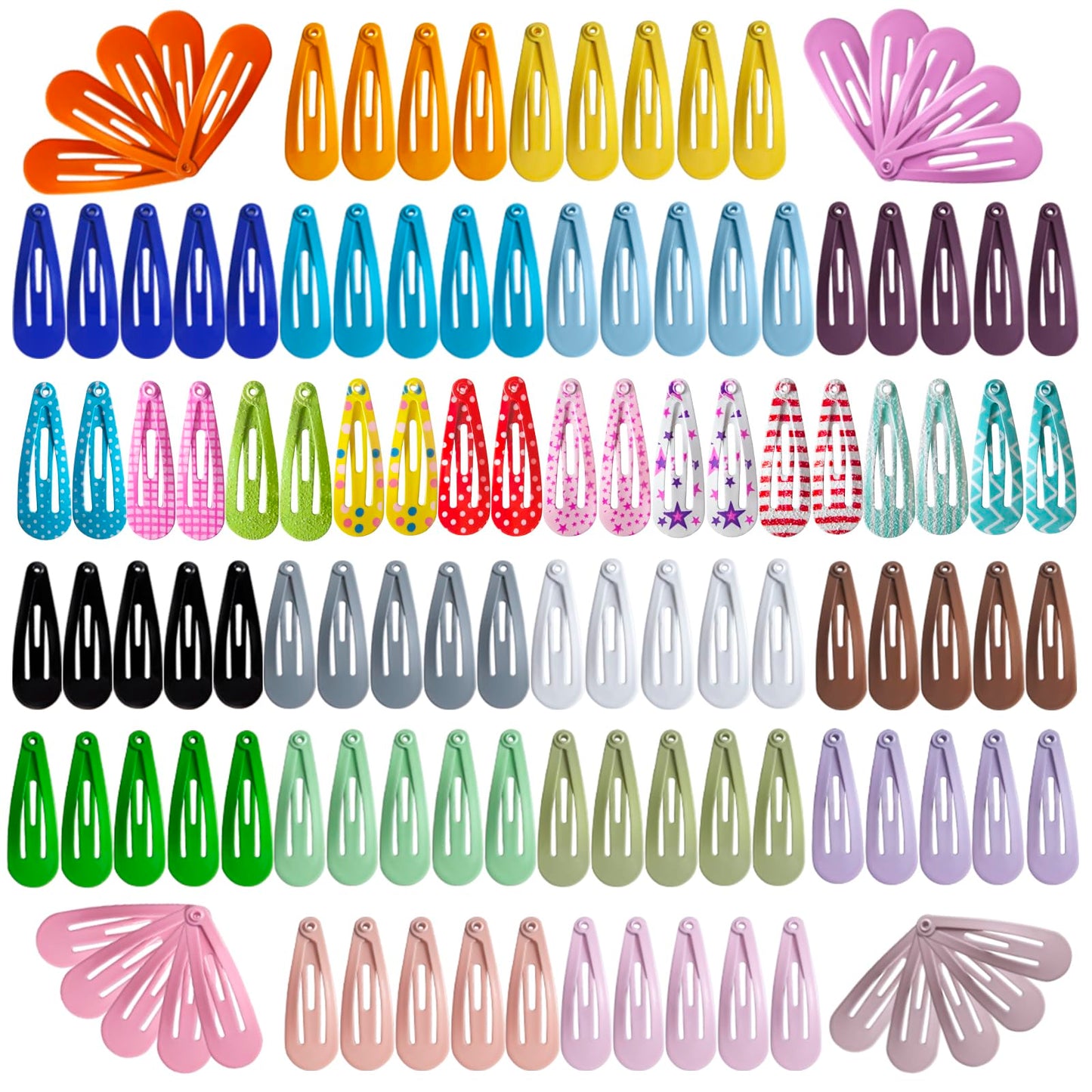 SLYFTE Premium Snap Mini Hair Clips – 120-Count, 30 Colors for Kids