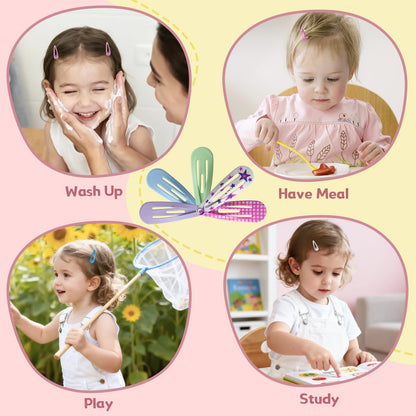 SLYFTE Premium Snap Mini Hair Clips – 120-Count, 30 Colors for Kids